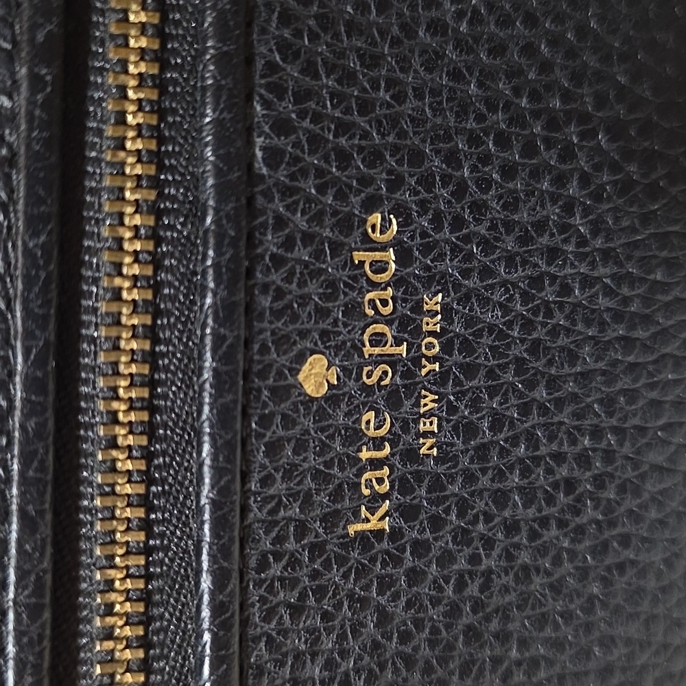 Kate Spade Black Chester Pebbled Leather Tassel Zip Around Continental Wallet - Picture 2 of 13